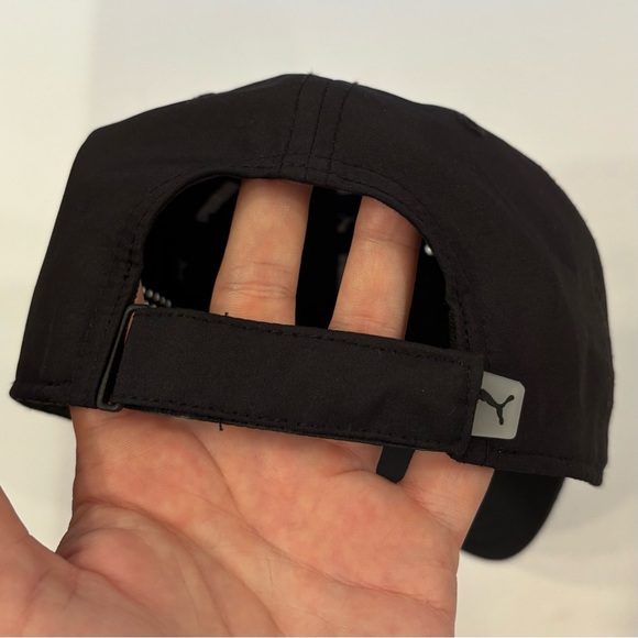 PUMA Black Performance Baseball Cap Adjustable Strapback Monochrome - Picture 4 of 8